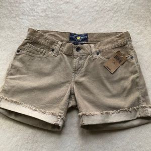Lucky Brand Khaki Corduroy Roll-cuffed Shorts